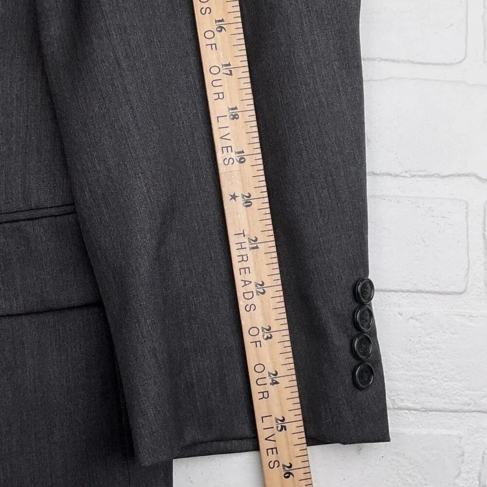 Hart Schaffner Marx Blazer Men 46 Gray Bespoke Gold Trumpeter Classic USA Jacket